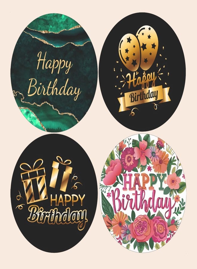 SLGIFT Vinyl Happy Birthday Theme Sticker, Self-Adhesive Vinyl Stickers, 40 Pieces, 2 x 2 Inches Round Sticker, 4 Unique Designs, R191 - Image 2